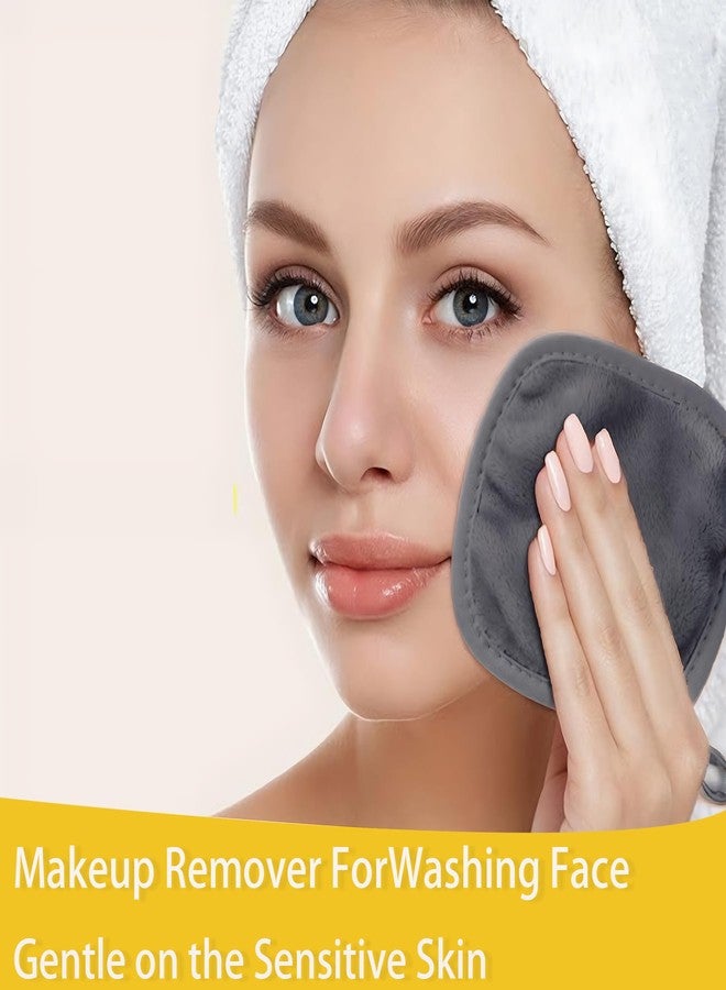 Lasyman Reusable Microfiber Makeup Remover Cloths Towel For Face Eye,Lips All Skin Types Friendly For Makeup Remover Pads 5Pack 5 X 5 In（Grey） - Image 3